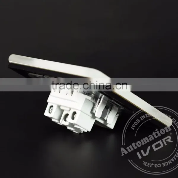 2016 New Design IVOR Glass Panel Mechanical Socket and Push Botton Switch eu Universal Socket photo-5