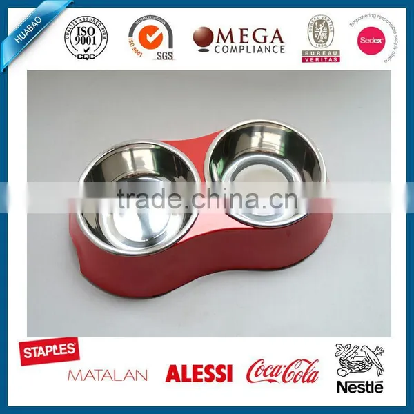 Melamine +stainless Steel Bowl for Puppy Melamine Material Double Dinner Pet Bowl South African Bowls