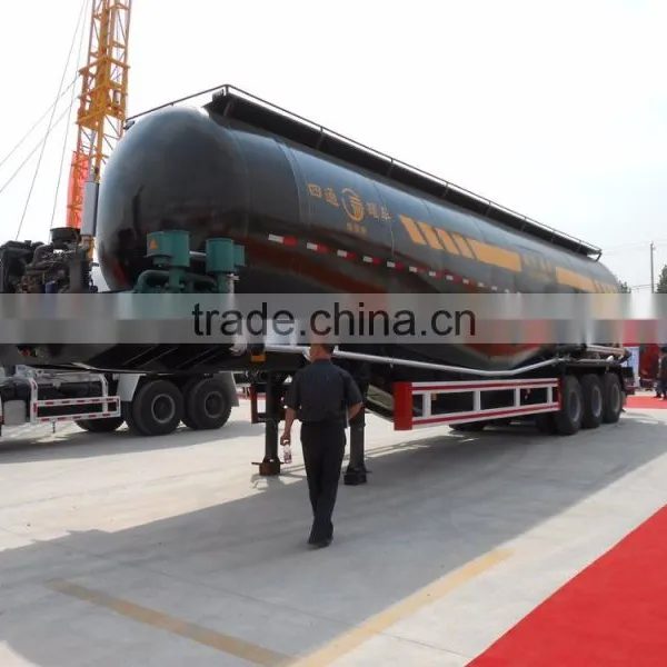 2016 105CBM W-shape 3 Axles Particle Material Transport Bulk Cement Tank Semi Trailer photo-3