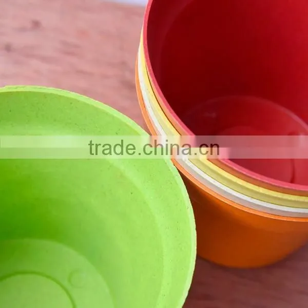 Indoor Small Colored Plant Fiber Stackable Planters Plastic photo-2