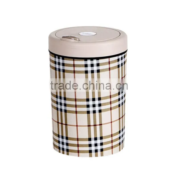 Plastic Open Top Structure Flip Round Trash Can Dustbin Trash Bin 10L photo-2