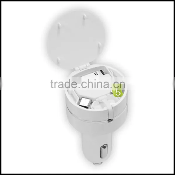Good Quality USB Car Charger With Retracted 3-in -1 Cable photo-5