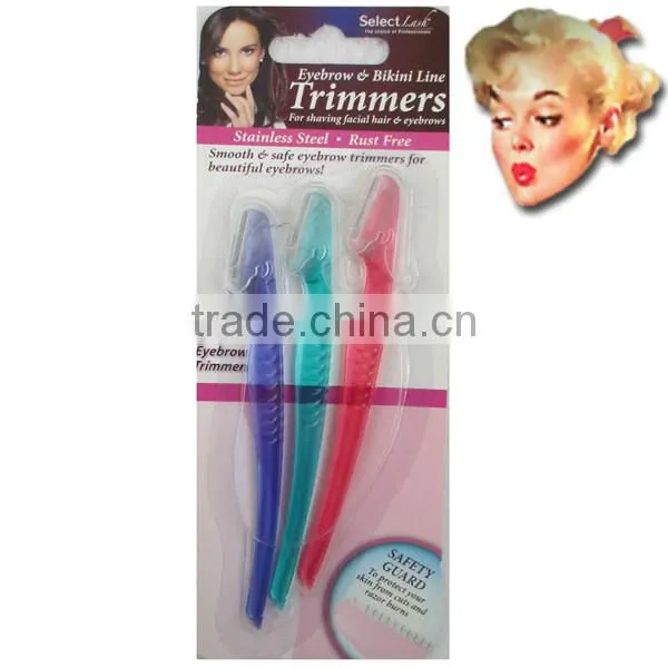 High quality professional 3 pieces eyebrow razor trimmers