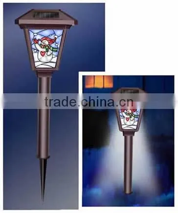 2-PC 145X145 Die Cast Aluminum Solar Garden Decoration Path Light With Mosaic Lens photo-3