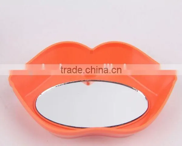 Lip Shaped Plastic Massage Comb With Mirror/hair Brush photo-3