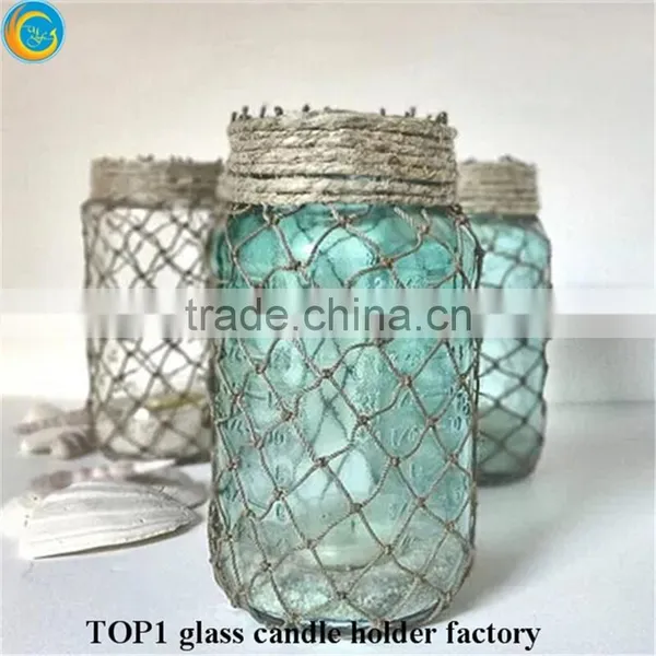 Lit Mercury Glass Globe Sea Glass Mason Jar Light photo-2
