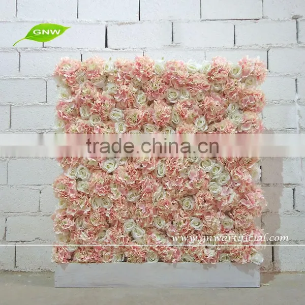 GNW 20ft Stage Decoration Backdrop Design for Weddings With Silk Rose,hydrangea and Orchid Flower Wall photo-3