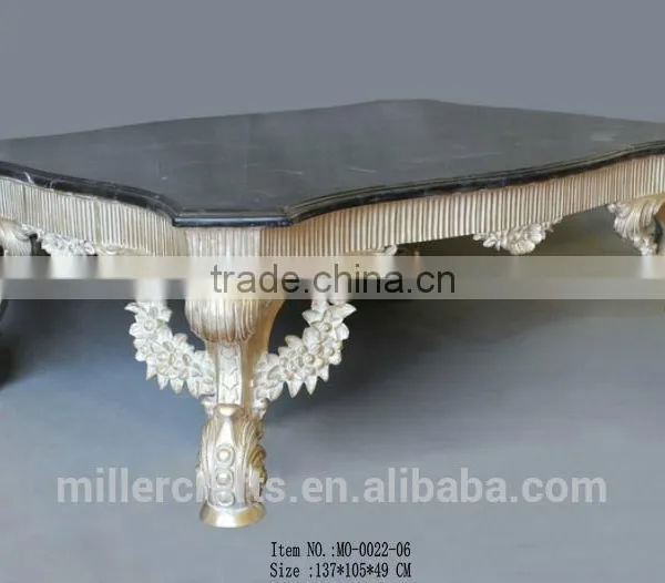 Champagne Color Coffee Table With Marble Top,French Furniture photo-2