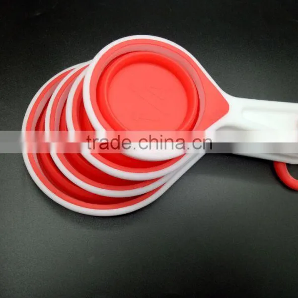 Collapsible Silicone Measuring Cups Spoons Set of 4 for Baking Set photo-3