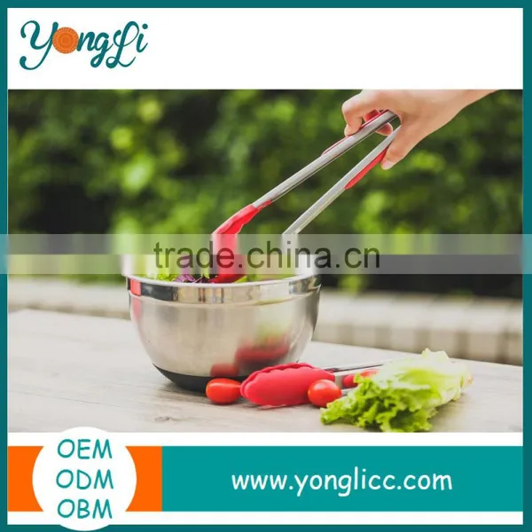 Eco Friendly Colorful Stainless Steel Food Tongs Silicone Kitchen Utensils photo-5