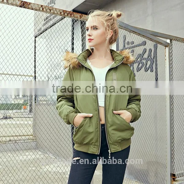 Women's High Quality Winter Coat Padded Bomber Jacket Wholesale photo-5