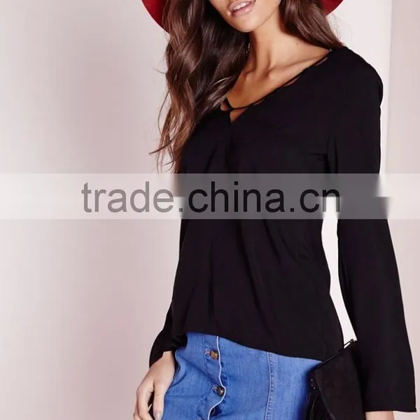 New Arrival Women Scallop Neck Blouse 2016 photo-2