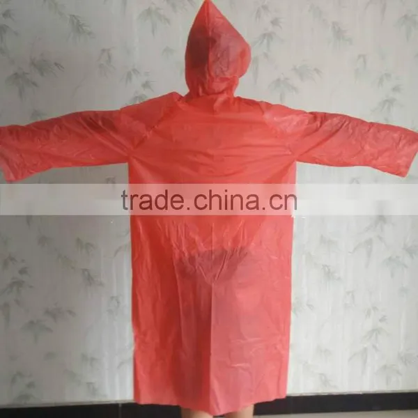 Adult 0.08mm 100% PEVA Red Raincoat for Promotion photo-2