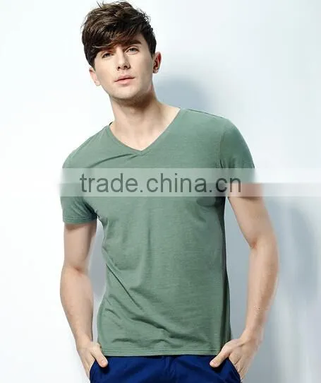 Cotton T-shirt for Men/men's Short Sleeve t Shirt/shirts for Men v Neck photo-2