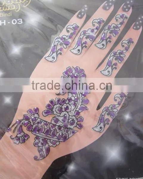 HAND Tattoo Sticker BINDI HENNA Glitter STICKER photo-3