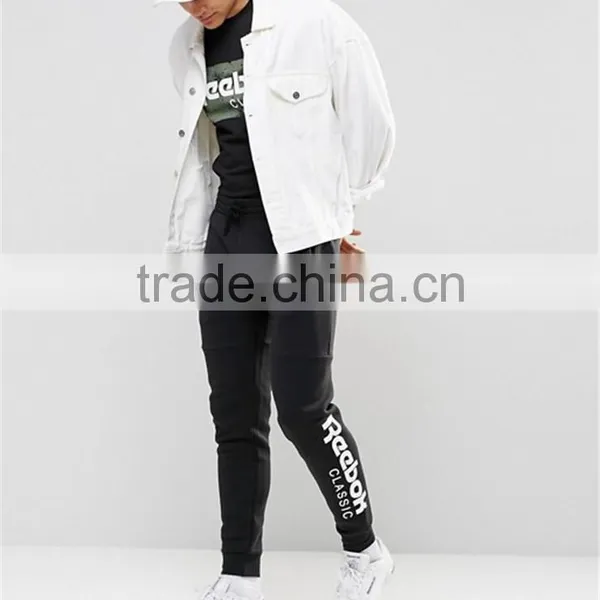 Custom Logo Side Print Men Cotton Thick Causal Sport Gym Joggers With Pocket Side Drawstring Pants photo-5