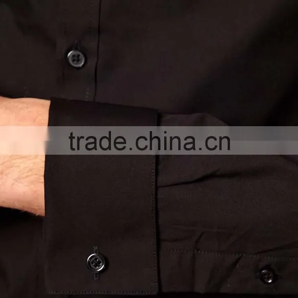 Black Double Cuff Business Shirt Bulk Sale photo-3