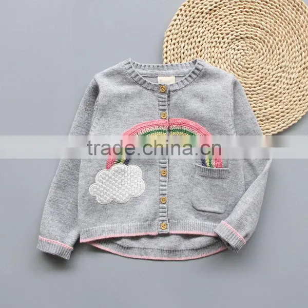 S17699A Children Sweaters Rainbow Pattern Girls Clothes Kids Sweaters photo-2
