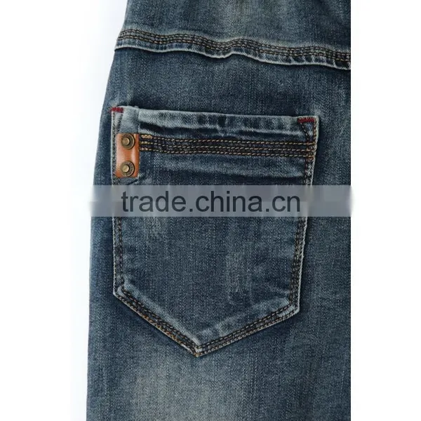 Top Quality Embroidery Patch Coin Pocket Fashion Classic Blue Pants Kid Jean Trousers photo-3
