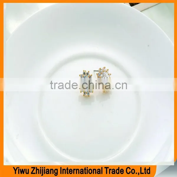 Fashion Sun Flower White Cubic Zircon Stone Earring photo-5