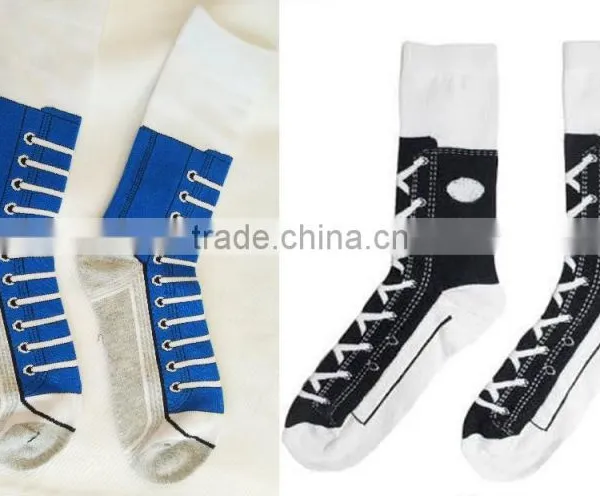 Men and Women Custom Colorful Silly Sneaker Novelty Combed Cotton Socks Silly Socks-ZP00234 photo-2