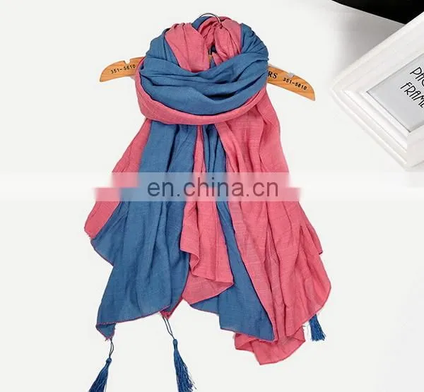 Cotton Candy Color Tassels Scarf Cotton Fringe Solid Scarves Female Fashion Accesseries photo-5
