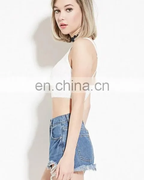 Ladies Floral Mesh Crop Top Plain photo-2