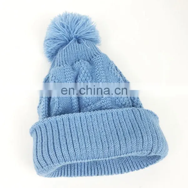 Comfortable Embroidery Black Pom Beanie, Custom Beanie Hat, Knit Beanie photo-2