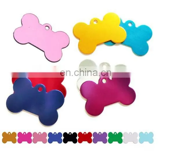 Hot Selling Anodized Aluminum Blank Bone Shaped ID Dog Pet Tag