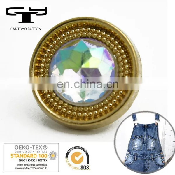 CTY-RO(54) Clothing Swivel Jeans Crystal Zamak Alloy Metal Buttons in China Supplier