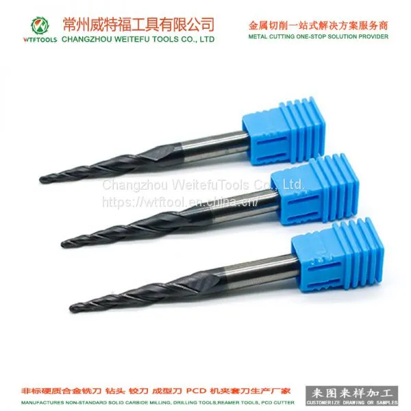 WTFTOOLS Manufacturer Nonstandard Solid Carbide Taper End Mill Cutter photo-3