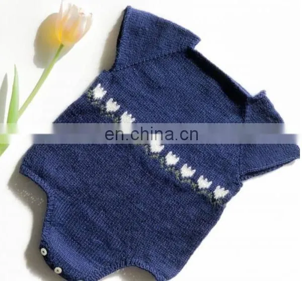100% Cotton Romper Knitted Romper New Born Cute Baby Romper photo-2
