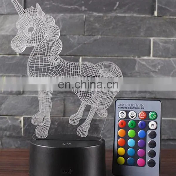 Magical Panel Optical Illusion 7 Colors Changing USB Style Visual 3D LED Light Night Table Lamp For Kids photo-5