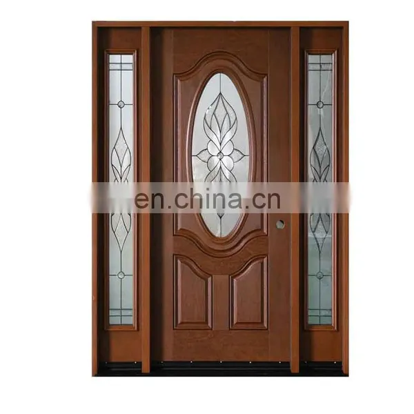 External Mahogany Solid Wood Door Double Door for Villa & Commercial Glazed Door