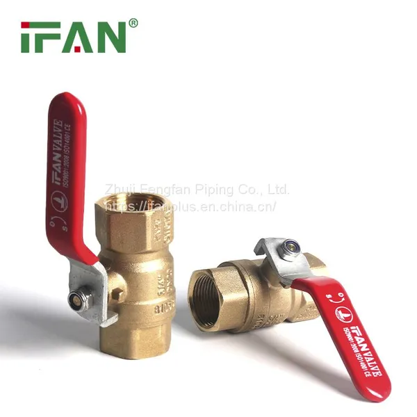 IFAN 1/2-4 Inch 81063 Female Brass Ball Valve Brass Color Red Handle Manual Ball Valve photo-3