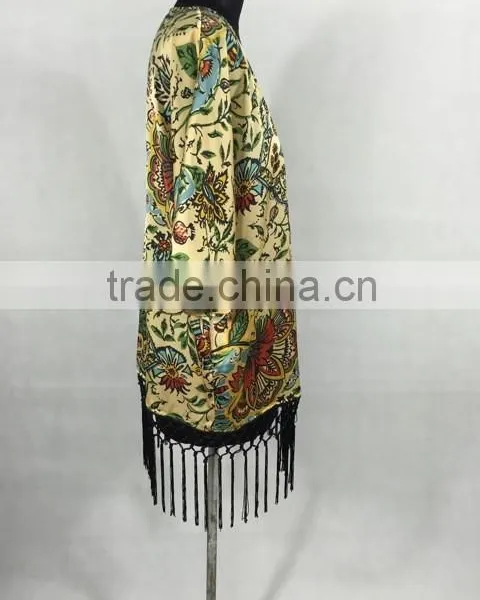 The Latest Tassel Printing Kimono Cardigan Types Ladies' Blouse photo-4