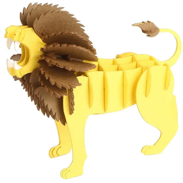 3D Lion Cardboard Puzzle Model DIY Vivid Wildlife Animals Building Craft Kit for Zoo,Museum,Art & Collectible photo-2
