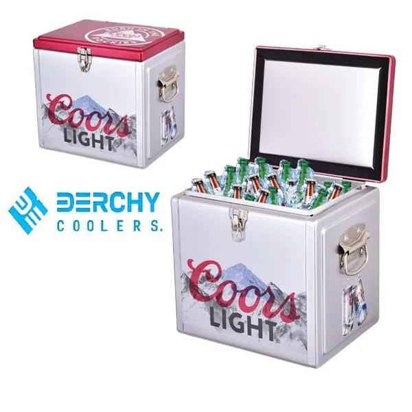 15L Stainless Steel 304 Food Grade Metal Cooler Box Retro Ice Cooler Bar Cooler Cold Box