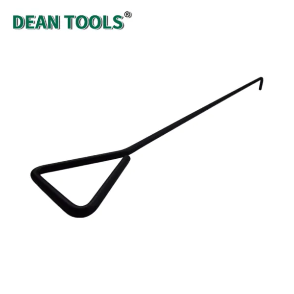 Manhole Cover Hook,Iron Handle Black Manhole Cover Hook With Triangle Handle, Outdoor Workshop Manhole Lid Tool Hook