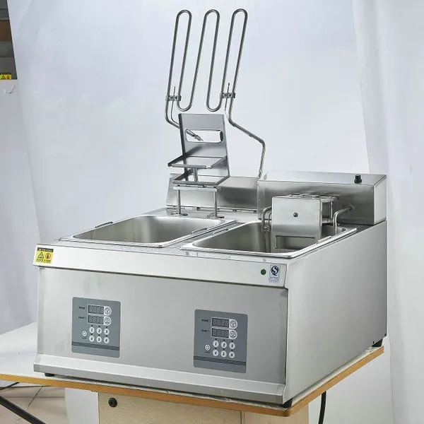 Double-cylinder Tabletop Automatic Lifting Electric Frying Oven/pot photo-3