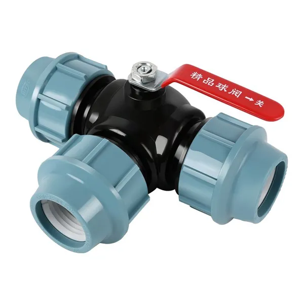 LRITEO PP Compression Fittings—aging-resistant, Quick-connect Fittings for Agricultural Irrigation Pipes; Tee Fittings; Three-way Ball Valves.