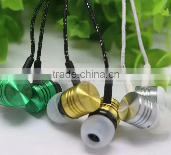 3.5MM Weave Braided Fabric Cord Earphone With MIC for IPhone 6 Plus S Galaxy S7 Edege S6 Note 5 S5 HTC Smart Phone photo-2