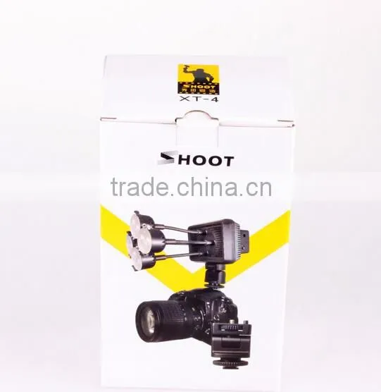 Shoot XT-4 LED Video Light Lamp 8 x 2W Bulbs 6300K Color Temperature + Hot Shoe Bracket for Canon Sony Camera DV Camcorder photo-6