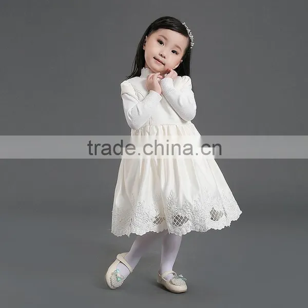 Wholesale New Design Short Sleeve Embroidery Baby Children Dress 1-4y