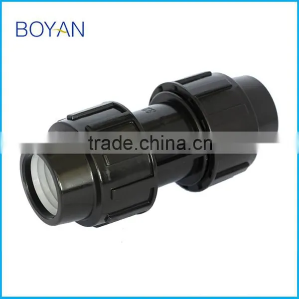 Plastic Quick Pipe Fitting Black PP Compression Coupling photo-3