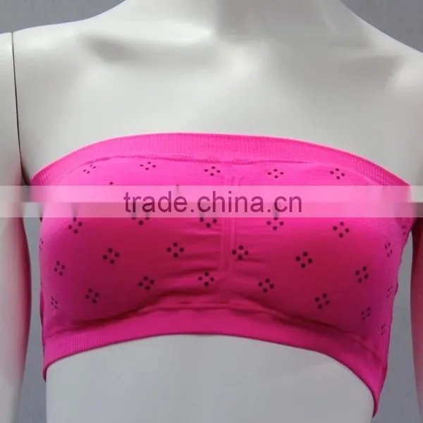 Polka Dots Printed Design Seamless Bandeau Bra