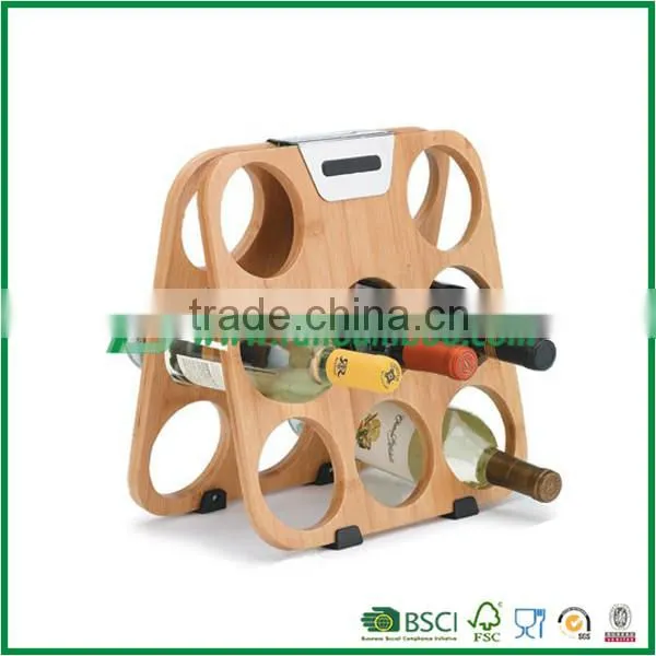 Foldable Bamboo Wine Bottle Display Rack