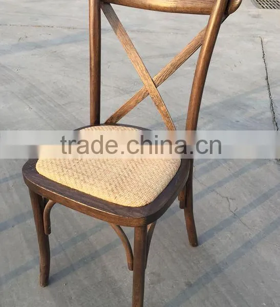 Franch Wood Cross Back Chair Dining Chair photo-2