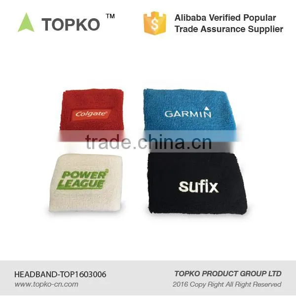 TOPKO Wholesale Sports Cotton Sweatband Embroidery Quote Headband