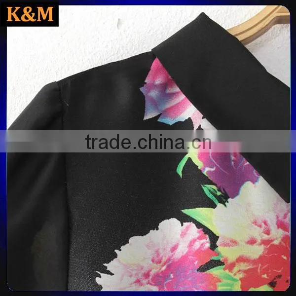 Ladies Shirt Dress Digital Print Dress Chiffon Dres for Women photo-5